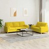 Sofa Sofos komplektas su pagalvėmis, 2 dalių, geltonas, audinys