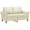 Sofa Sofos komplektas su pagalvėmis, 2 dalių, kreminis, dirbtinė oda