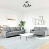 Sofa Sofos komplektas su pagalvėmis, 2 dalių, pilkas, audinys