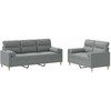 Sofa Sofos komplektas su pagalvėmis, 2 dalių, pilkas, audinys