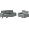 Sofa Sofos komplektas su pagalvėmis, 2 dalių, pilkas, audinys
