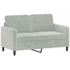 Sofa Sofos komplektas su pagalvėmis, 2 dalių, pilkas, aksomas