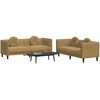 Sofa Sofos komplektas su pagalvėmis, 2 dalių, rudas, aksomas