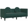 Sofa Sofos komplektas su pagalvėmis, 2 dalių, žalias, aksomas
