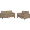 Sofa Sofos komplektas su pagalvėmis, 2 dalių, kapučino, dirbtinė oda