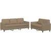 Sofa Sofos komplektas su pagalvėmis, 2 dalių, kapučino, dirbtinė oda