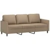 Sofa Sofos komplektas su pagalvėmis, 2 dalių, kapučino, dirbtinė oda