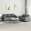 Sofa Sofos komplektas su pagalvėmis, 2 dalių, pilkas, audinys