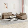 Sofa Sofos komplektas su pagalvėmis, 2 dalių, kapučino, dirbtinė oda