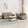 Sofa Sofos komplektas su pagalvėmis, 2 dalių, kapučino, dirbtinė oda