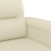 Sofa Sofos komplektas su pagalvėmis, 2 dalių, kreminis, dirbtinė oda