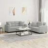 Sofa Sofos komplektas su pagalvėmis, 2 dalių, pilkas, audinys