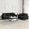Sofa Sofos komplektas su pagalvėmis, 2 dalių, juodas, aksomas