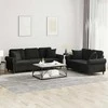 Sofa Sofos komplektas su pagalvėmis, 2 dalių, juodas, aksomas
