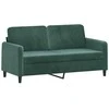 Sofa Sofos komplektas su pagalvėmis, 2 dalių, žalias, aksomas