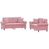 Sofa Sofos komplektas su pagalvėmis, 2 dalių, rožinis, aksomas