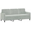 Sofa Sofos komplektas su pagalvėmis, 2 dalių, pilkas, aksomas