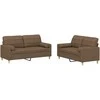 Sofa Sofos komplektas su pagalvėmis, 2 dalių, rudas, audinys
