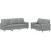 Sofa Sofos komplektas su pagalvėmis, 2 dalių, pilkas, audinys