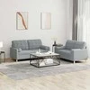 Sofa Sofos komplektas su pagalvėmis, 2 dalių, pilkas, audinys