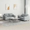 Sofa Sofos komplektas su pagalvėmis, 2 dalių, pilkas, audinys