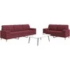 Sofa Sofos komplektas su pagalvėmis, 2 dalių, vyno, audinys