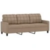 Sofa Sofos komplektas su pagalvėmis, 2 dalių, kapučino, dirbtinė oda