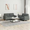 Sofa Sofos komplektas su pagalvėmis, 2 dalių, pilkas, audinys