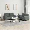 Sofa Sofos komplektas su pagalvėmis, 2 dalių, pilkas, audinys