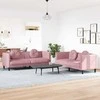 Sofa Sofos komplektas su pagalvėmis, 2 dalių, rožinis, aksomas