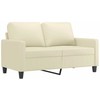 Sofa Sofos komplektas su pagalvėmis, 2 dalių, kreminis, dirbtinė oda