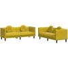 Sofa Sofos komplektas su pagalvėmis, 2 dalių, geltonas, aksomas