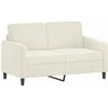 Sofa Sofos komplektas su pagalvėmis, 2 dalių, kreminis, aksomas