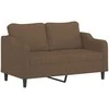 Sofa Sofos komplektas su pagalvėmis, 2 dalių, rudas, audinys