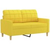 Sofa Sofos komplektas su pagalvėmis, 2 dalių, geltonas, audinys