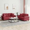 Sofa Sofos komplektas su pagalvėmis, 2 dalių, vyno, dirbtinė oda
