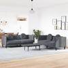 Sofa Sofos komplektas su pagalvėmis, 2 dalių, pilkas, aksomas