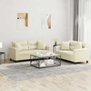 Sofa Sofos komplektas su pagalvėmis, 2 dalių, kreminis, dirbtinė oda