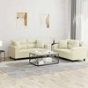 Sofa Sofos komplektas su pagalvėmis, 2 dalių, kreminis, dirbtinė oda