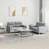 Sofa Sofos komplektas su pagalvėmis, 2 dalių, pilkas, audinys