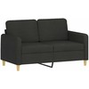 Sofa Sofos komplektas su pagalvėmis, 2 dalių, juodas, audinys