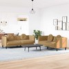 Sofa Sofos komplektas su pagalvėmis, 2 dalių, rudas, aksomas