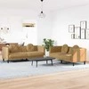 Sofa Sofos komplektas su pagalvėmis, 2 dalių, rudas, aksomas