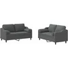 Sofa Sofos komplektas su pagalvėmis, 2 dalių, pilkas, audinys