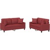 Sofa Sofos komplektas su pagalvėmis, 2 dalių, vyno, dirbtinė oda