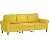 Sofa Sofos komplektas su pagalvėmis, 2 dalių, geltonas, aksomas