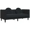 Sofa Sofos komplektas su pagalvėmis, 2 dalių, juodas, aksomas