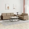 Sofa Sofos komplektas su pagalvėmis, 2 dalių, kapučino, dirbtinė oda