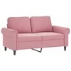 Sofa Sofos komplektas su pagalvėmis, 2 dalių, rožinis, aksomas