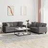 Sofa Sofos komplektas su pagalvėmis, 2 dalių, pilkas, dirbtinė oda